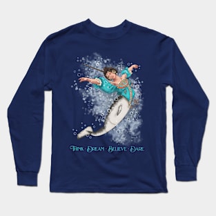 MerMay2021: Art Nouveau Narwhal Mermaid Long Sleeve T-Shirt